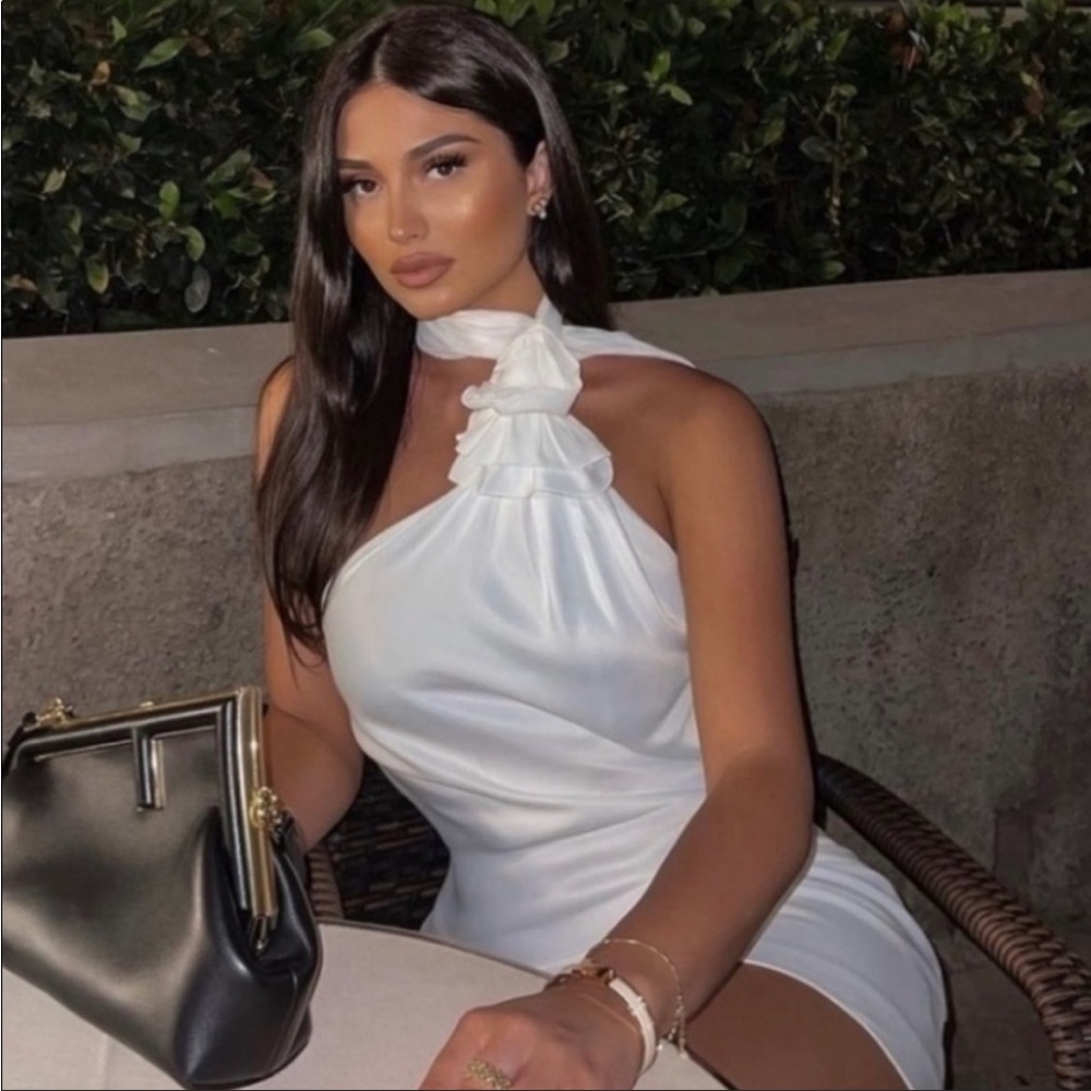 Zara white satin dress new without tag